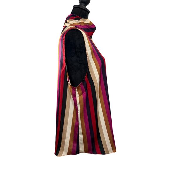 Vince Camuto Mock Neck Striped Tank Top Women’s XL Red Black Sleeveless - Picture 3 of 8